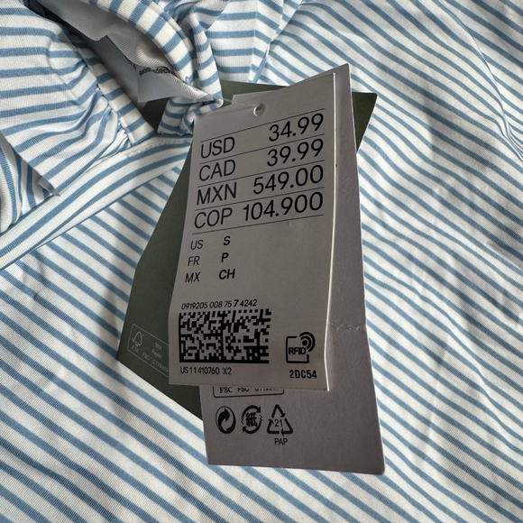 Women's H&M Striped Ruffle One Piece Swimsuit S White Blue - Picture 3 of 5